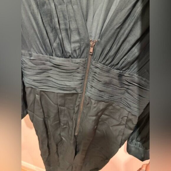 Reiss Kinley Plunge Tie Detail Green Jumpsuit - Picture 8 of 15